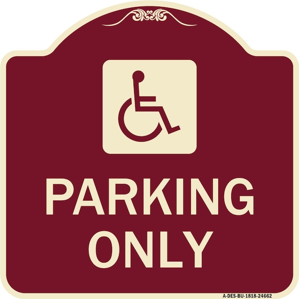 ADA Compliant Parking AccessibleHeavy-Gauge Aluminum Architectural Sign, 18" x 18", BU-1818-24662